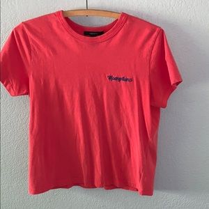 Red cropped Tee